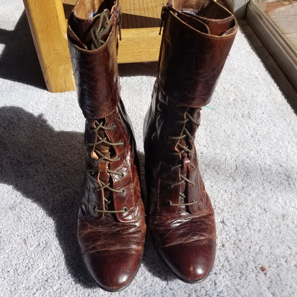Born Lace up buckle boots